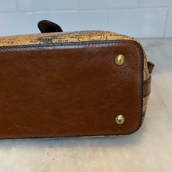 Patricia Nash Bag Purse Handbag Leather Vintage Irving Europe Map Shoulder Bag - Picture 9 of 17